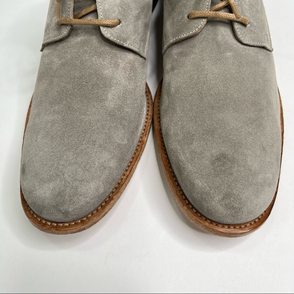 𝅺new Dusica Smokey Grey Suede Leather Dressy Casual Preppy Lace-up Oxford Shoes - Picture 2 of 13